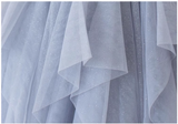 Ndyad purple tulle long prom dress, purple A line evening dress HZ1024