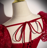 Ndyad line burgundy tulle sequin long prom dress, burgundy formal dress HZ1024