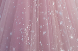 Ndyad pink A line velvet tulle long prom dress, pink evening dress HZ1024