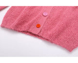 Ndyad Colorful Button Crewneck Knit Cardigan HZ1024