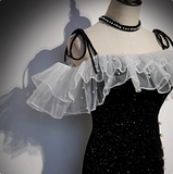Ndyad Mermaid Long Prom Dress, Black Evening Dress HZ1024
