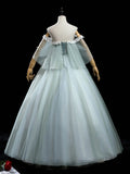 Ndyad Green A-Line Tulle Lace Long Prom Dress, Lace Evening Dress HZ1024