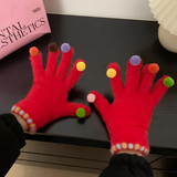 Ndyad screen colorful ball warm gloves HZ1024