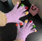 Ndyad screen colorful ball warm gloves HZ1024