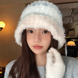 Ndyad style all-match warm plush bucket hat HZ1024