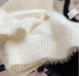 Ndyad Cat Loose V-Neck Long Sleeve Sweater HZ1024