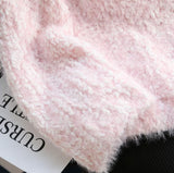 Ndyad 3D Flower Faux Mink Sweater HZ1024