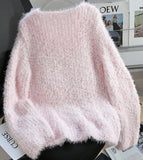 Ndyad 3D Flower Faux Mink Sweater HZ1024
