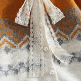 Ndyad Isle Vintage Contrast Cardigan Sweater HZ1024
