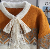 Ndyad Isle Vintage Contrast Cardigan Sweater HZ1024