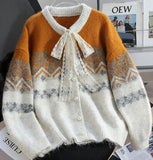 Ndyad Isle Vintage Contrast Cardigan Sweater HZ1024