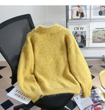 Ndyad Yellow Double Zipper Lapel Cardigan Sweater HZ1024
