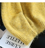 Ndyad Yellow Double Zipper Lapel Cardigan Sweater HZ1024