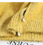 Ndyad Yellow Double Zipper Lapel Cardigan Sweater HZ1024