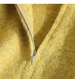 Ndyad Yellow Double Zipper Lapel Cardigan Sweater HZ1024