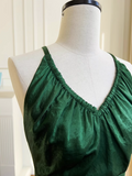 Ndyad A-line V-neck Satin Short Formal Dress, Green Homecoming Dress HZ1024
