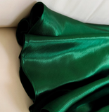 Ndyad A-line V-neck Satin Short Formal Dress, Green Homecoming Dress HZ1024