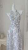 Evafashion halterneck floral print dress HZ1024