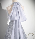 Ndyad V-neck mesh sequin long prom dress, evening dress HZ1024