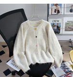 Ndyad button simple knitted cardigan HZ1024