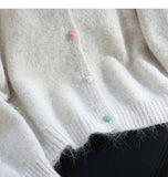 Ndyad button simple knitted cardigan HZ1024