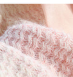 Ndyad Lace-up Gradient Color Age-Reducing Knitted Sweater HZ1024