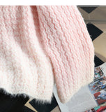 Ndyad Lace-up Gradient Color Age-Reducing Knitted Sweater HZ1024