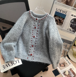 Ndyad round neck retro knitted cardigan HZ1024