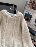 Ndyad Loose Hooded Pullover Grey Sweater 2025 New Style Knitwear HZ1024