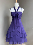 Ndyad Spaghetti Strap Sheath Birthday Dresses, Purple Homecoming Dresses HZ1024