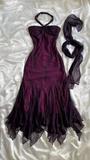Ndyad Halter Mermaid Long Prom Dresses Chiffon Beaded Dark Green Long Formal Dresses HZ1024