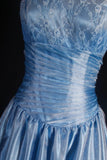 Ndyad Spaghetti Strap A-Line Long Prom Dresses Lace Satin Gray Blue Formal Dresses HZ1024