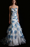 Ndyad Sweetheart Mermaid Long Prom Dresses Tulle Vintage Evening Dresses HZ1024