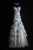 Ndyad Sweetheart Mermaid Long Prom Dresses Tulle Vintage Evening Dresses HZ1024