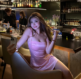 Ndyad Pink Homecoming Dresses Spaghetti Strap Sheath Short Prom Dresses Cute Birthday Dresses HZ1024