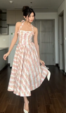 Ndyad Halter Neck A-line Formal Dresses Floral Birthday Dresses HZ1024