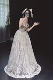 Ndyad Off-the-shoulder A-Line Wedding Dress Tulle Bridal Dress Lace Applique Bridal Gown HZ1024