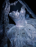 Ndyad Strapless Ball Gown White Luxury Wedding Dress Elegant Tulle Sequin Sleeveless Bridal Dress HZ1024