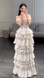 Ndyad Off-the-shoulder Sheath Luxury Wedding Dresses Elegant Satin Applique Bridal Gowns HZ1024