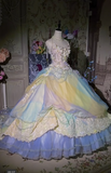 Ndyad Strapless Ball Gown Tulle Applique Long Prom Dresses, Colorful Sweet 16 Dress HZ1024