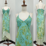 Ndyad Spaghetti Straps Sheath Beaded Chiffon Long Prom Dresses??Gradient Blue Formal Evening Gowns HZ1024