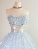 Ndyad Sweetheart Neck A-Line Tulle Short Prom Dresse Birthday Dresses, Sleeveless Homecoming Dresses HZ1024