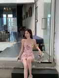 Ndyad slim backless camisole hip skirt with butterfly print HZ1024