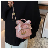 Ndyad style diamond chain mini square bucket bag HZ1024