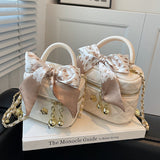 Ndyad style diamond chain mini square bucket bag HZ1024