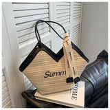 Ndyad versatile straw shoulder bag tote bag HZ1024