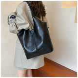 Ndyad soft leather large capacity shoulder bag commuter tote bag HZ1024