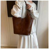 Ndyad soft leather large capacity shoulder bag commuter tote bag HZ1024