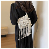 Ndyad Tassel Woven Shoulder Bag Crossbody Bag HZ1024