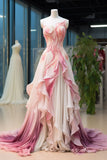 Ndyad One Shoulder Chiffon Long Prom Dress, Beautiful Evening Dress HZ1024